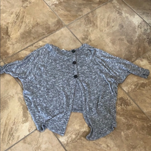 Grey patterned sweater with button back - Picture 4 of 4